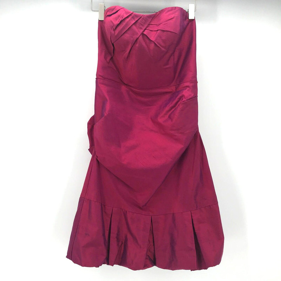Nicole Miller Collection Dress Womens 6 Iridescent Pink Strapless Cocktail Y2K - Picture 1 of 12